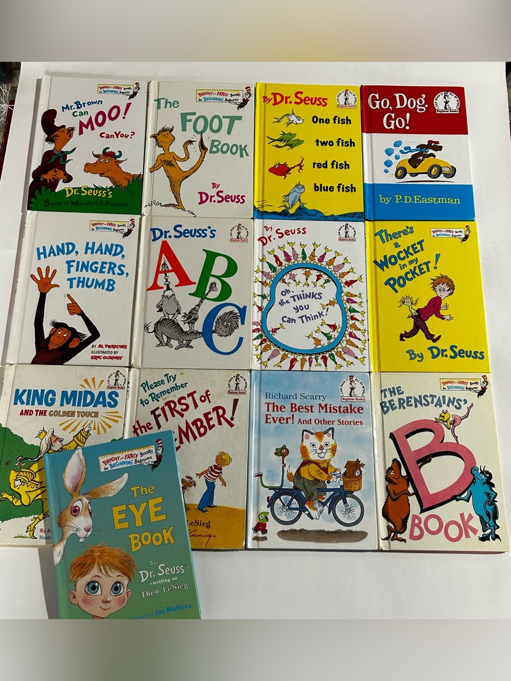 Lot of 13 Dr. Seuss Books - Richard Scarry - Berenstain Bears - One Fish - ABC